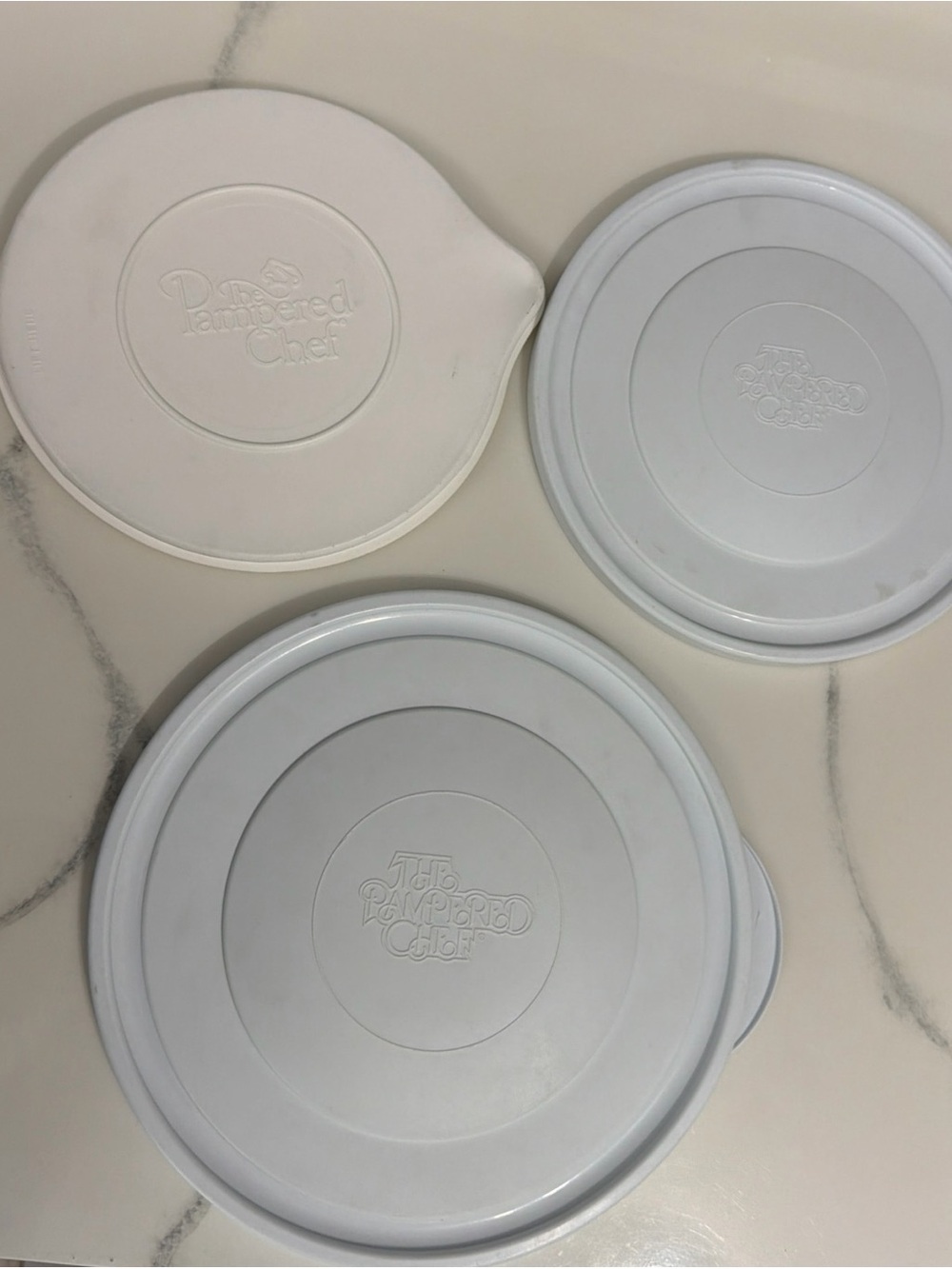 Pampered Chef Replacement Lids Lot of 3 - Fits 8", 9", 10"